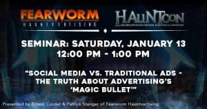 Haunted house advertising and marketing seminar at hauntcon 2018 for haunted houses, haunted attractions, escape rooms, themed attractions, fec, amusement parks, and theme parks